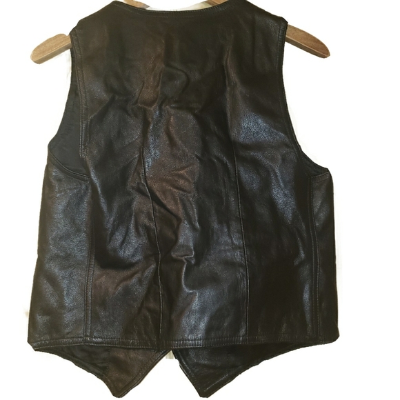 black leather vest. Made in Italy. Small - Picture 2 of 8